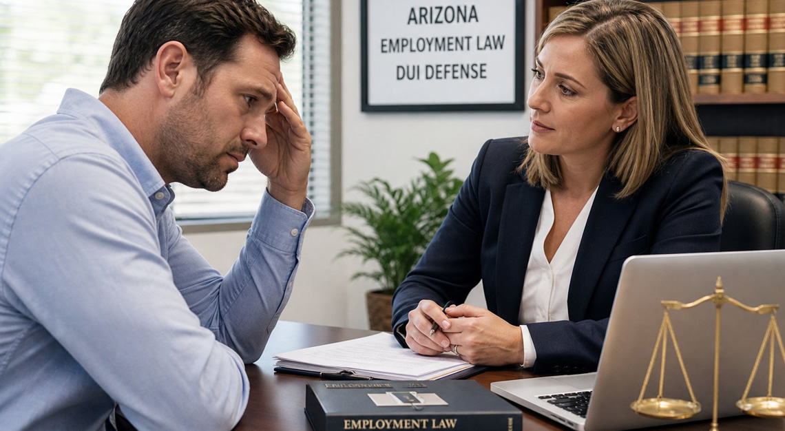 A man speaks with a lawyer in an office, looking worried while the lawyer listens attentively.